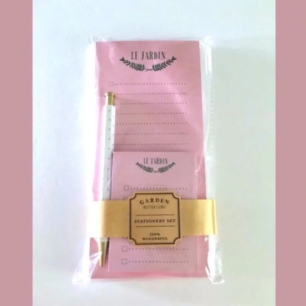 Stationery Set Pen List Pad Sticky Note Le Jardin Garden French Desk Accessories